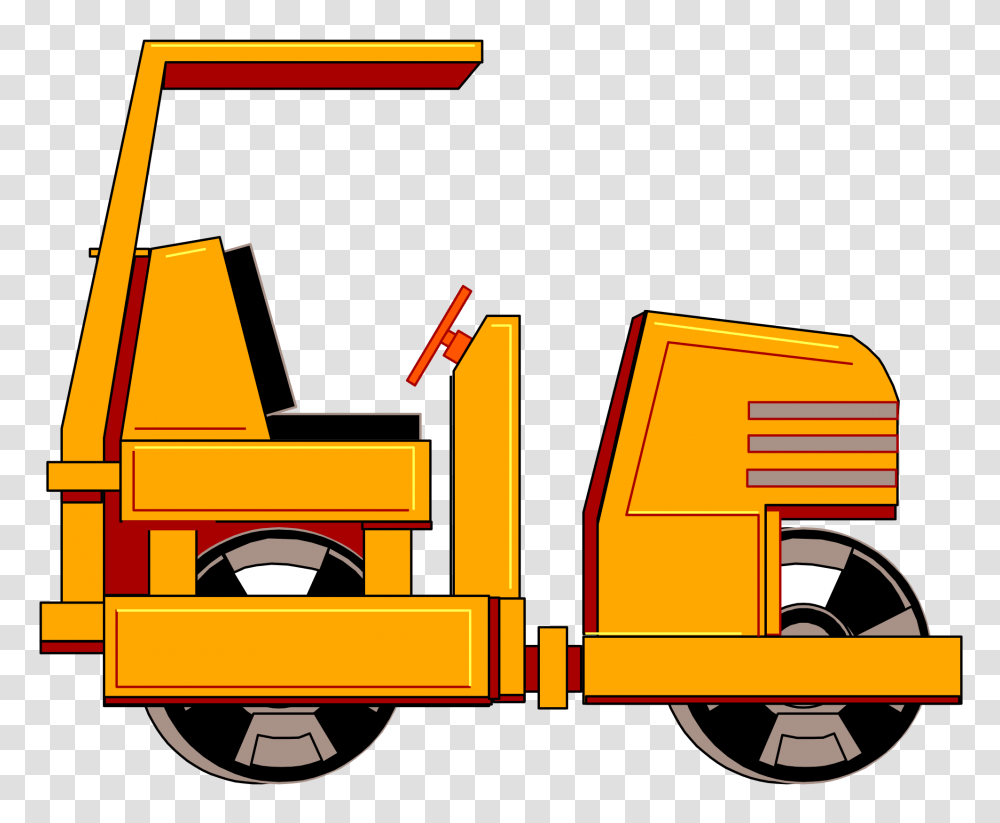 Road Roller, Vehicle, Transportation, Tow Truck, Bulldozer Transparent Png