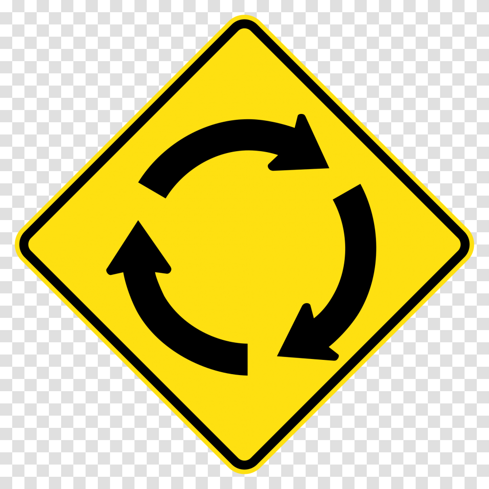 Road Safety Signs Roundabout Ahead Road Sign Transparent Png