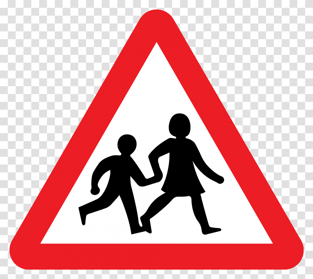 Road Sign For School, Person, Human, Triangle Transparent Png