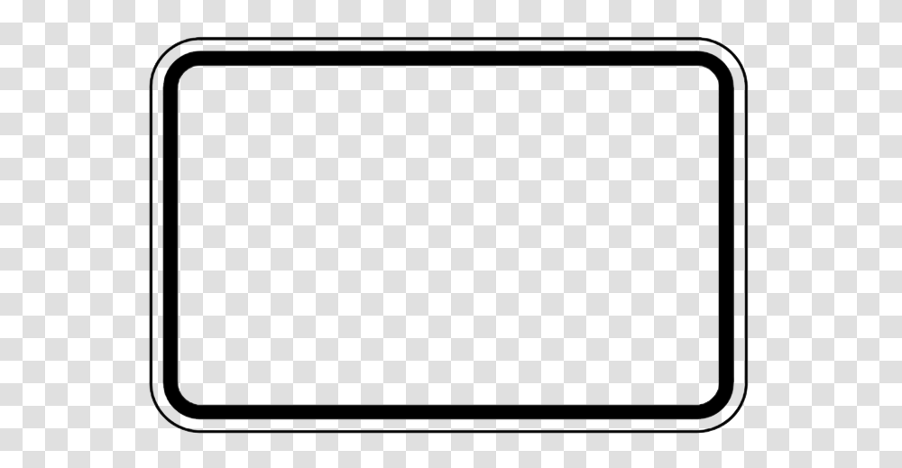 Road Sign Frame Black White Horizontal Empty Silhouette, Screen, Electronics, Projection Screen, White Board Transparent Png