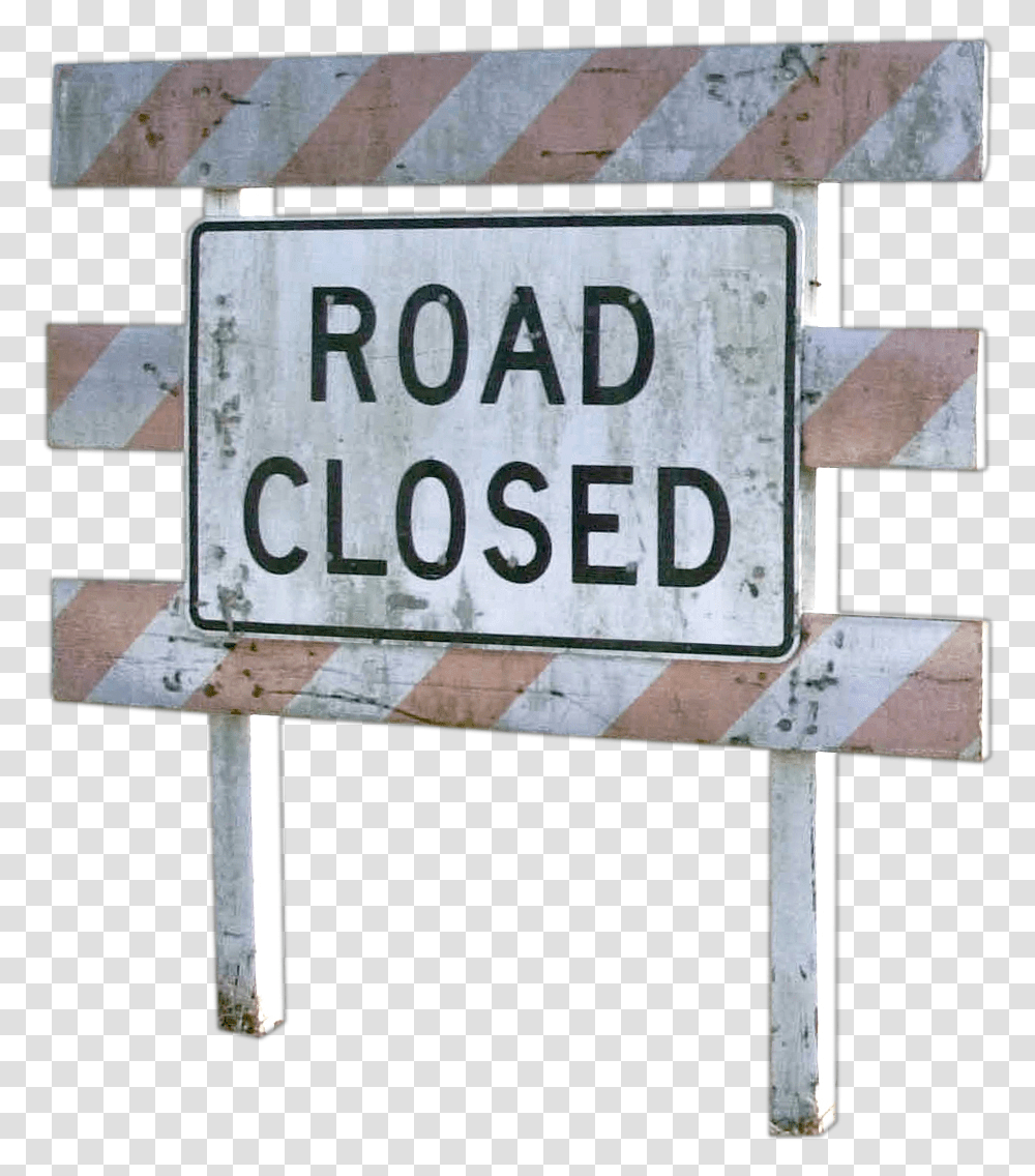 Road Sign Road Closed, Fence, Slope Transparent Png