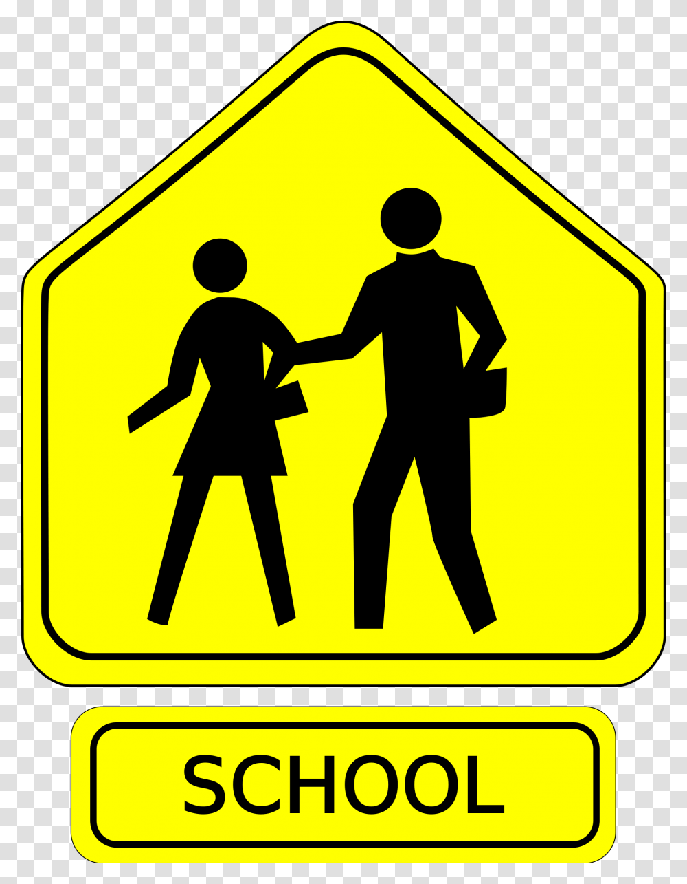 Road Sign School Zone, Person, Human, Pedestrian Transparent Png