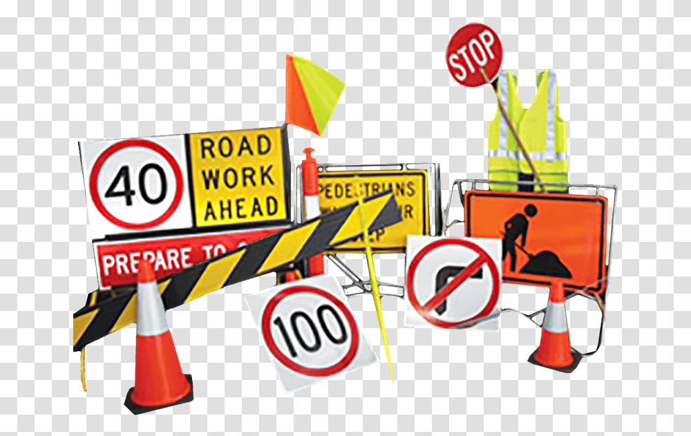 Road Sign, Fence, Barricade Transparent Png