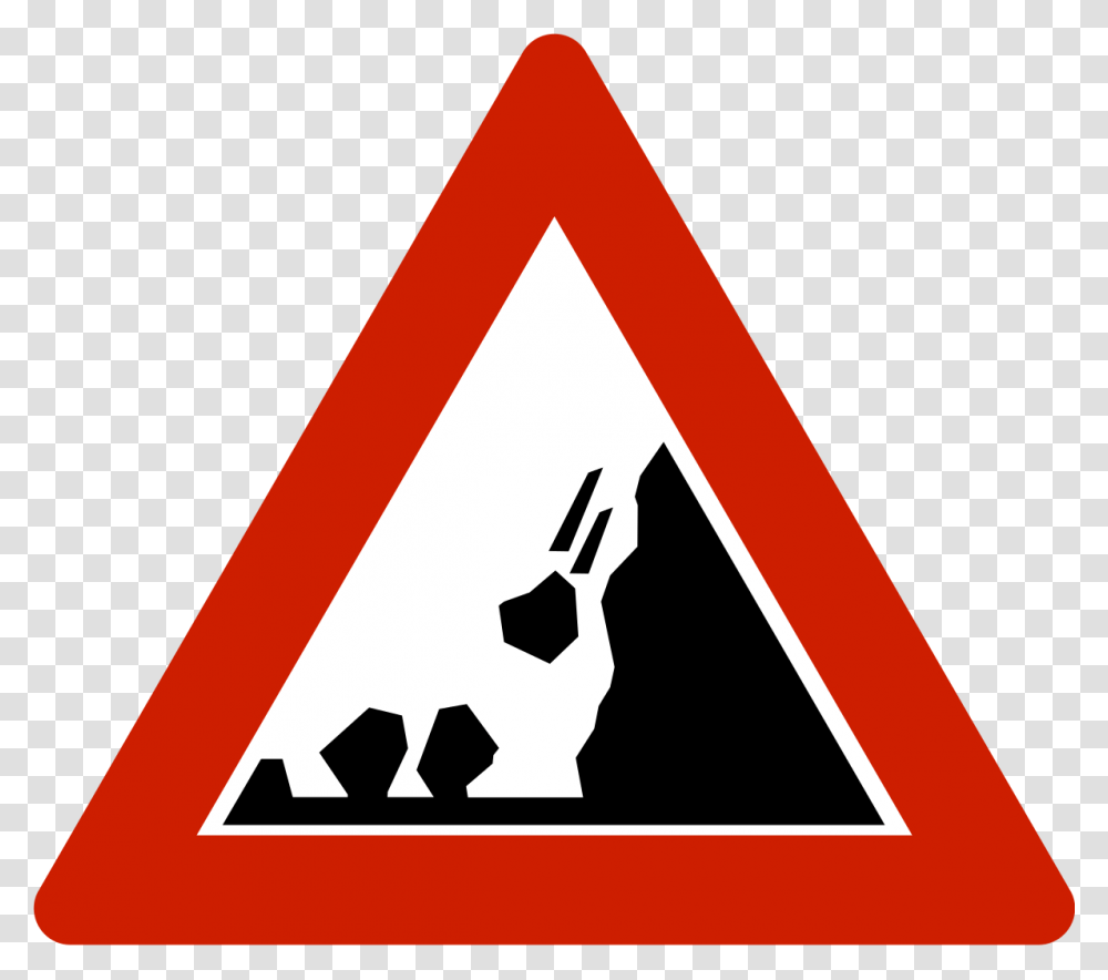 Road Signs Falling Rocks, Triangle Transparent Png
