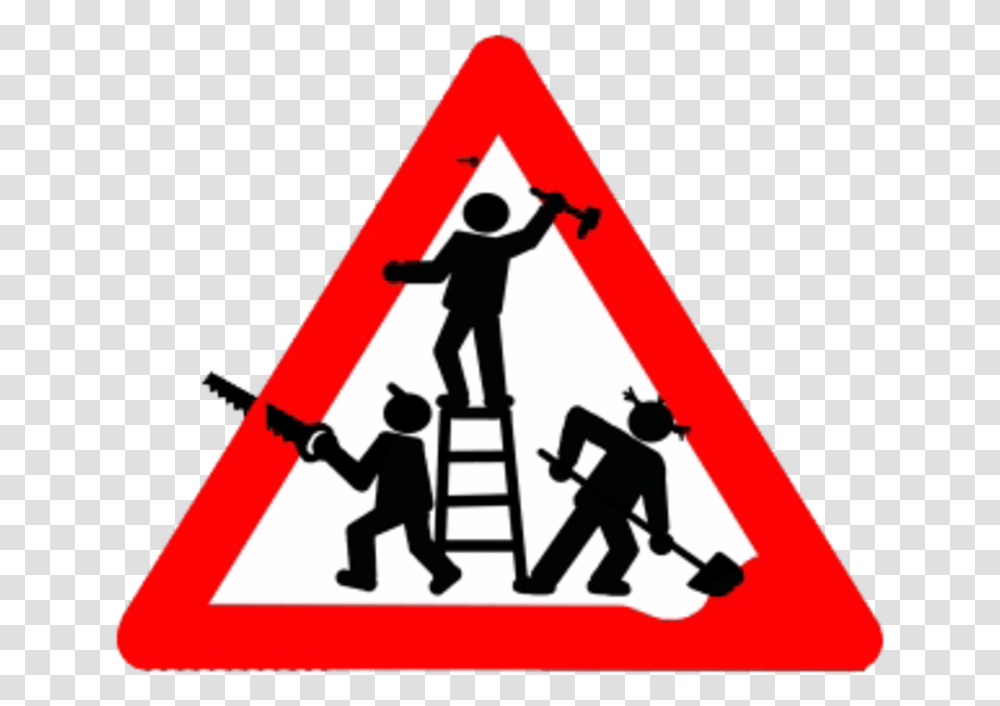 Road Signs Men At Work Traffic Signs Men At Work, Person, Human, Triangle Transparent Png