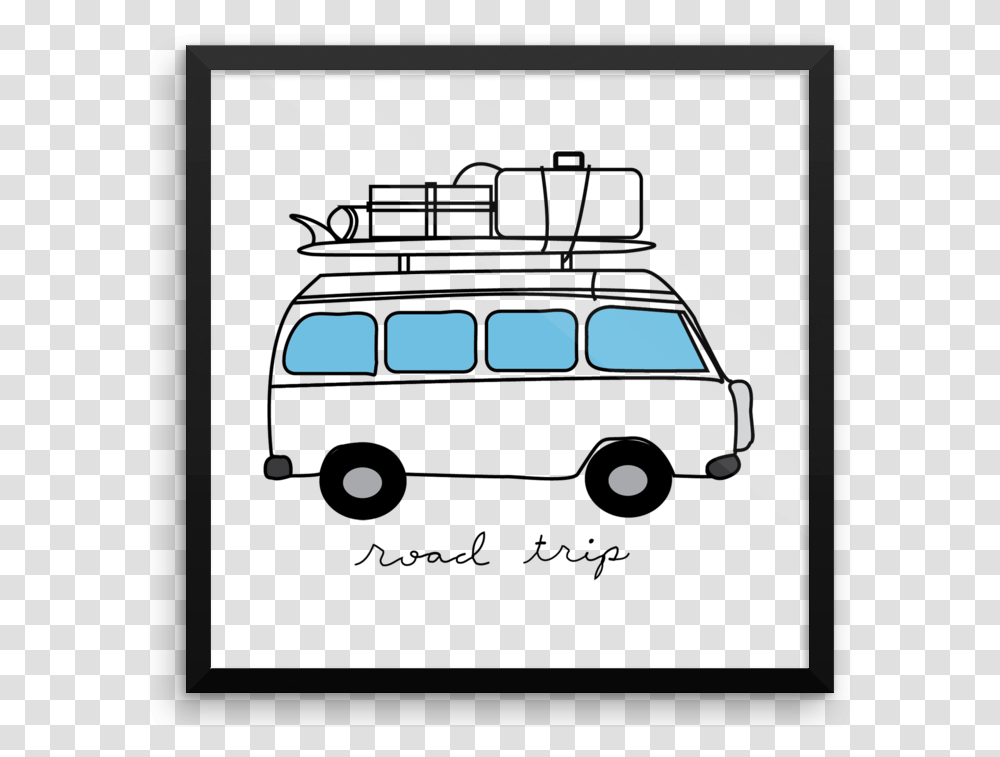 Road Trip Clipart Compact Van, Label, Vehicle, Transportation Transparent Png