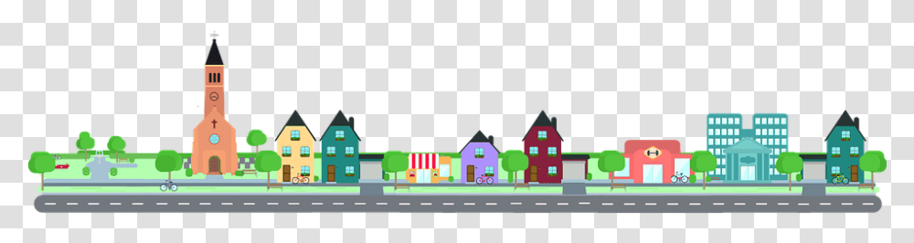 Road With Buildings Clipart, Urban, City, Downtown, Architecture Transparent Png