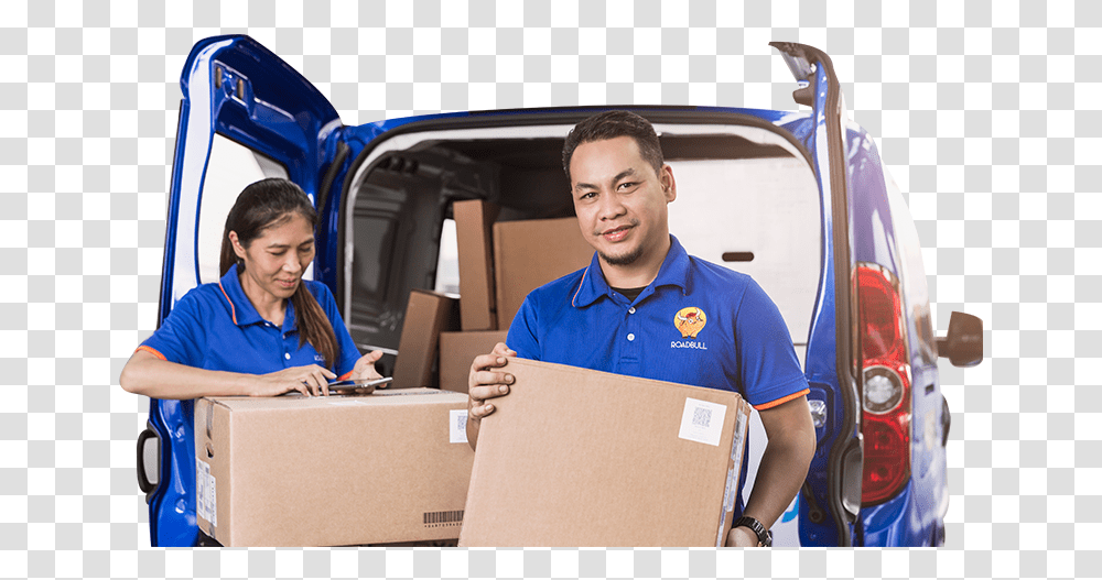Roadbull, Package Delivery, Person, Carton, Box Transparent Png