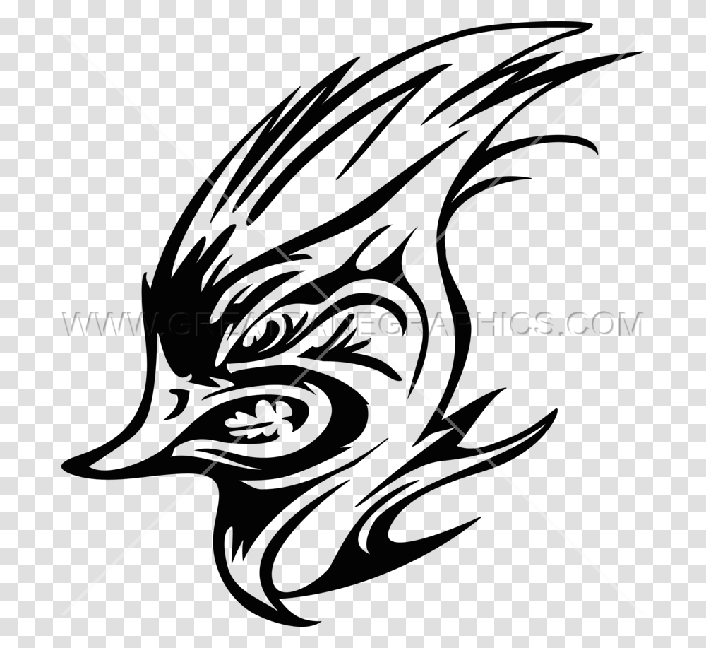 Roadrunner Head Production Ready Artwork For T Shirt Printing, Dragon, Floral Design, Pattern Transparent Png