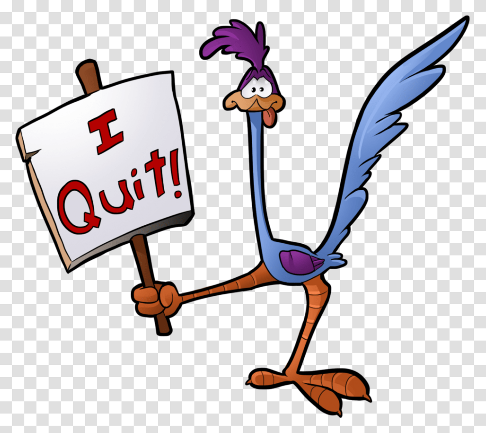 Roadrunner Iquit Quit Quits Road Runner Looney Tunes, Bird, Animal, Elf Transparent Png