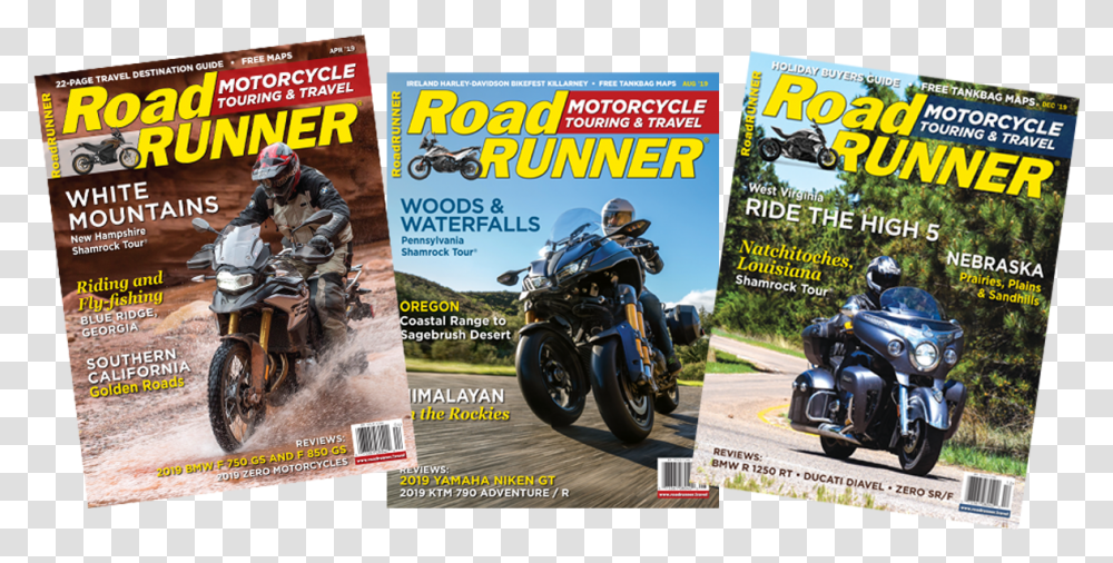 Roadrunner Motorcycle Touring Amp Travel Magazine Motorcycle, Vehicle, Transportation, Person, Poster Transparent Png