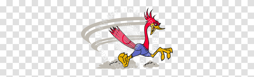 Roadrunner Racing Right With Dust, Dragon, Animal, Bird, Finch Transparent Png