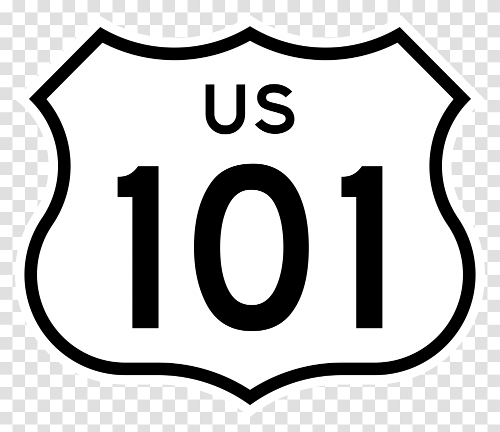 Roadsign Vector Highway United States U.s. Route 101 In California, Number, Stencil Transparent Png