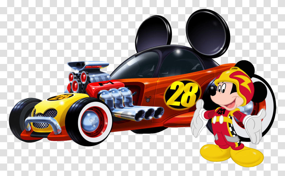 Roadster Car Pic Mickey Mouse Racing Car, Vehicle, Transportation, Sports Car, Race Car Transparent Png