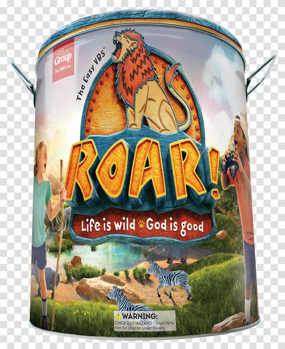 Roar Vbs Starter Kit Roar Life Is Wild God Is Good, Tin, Can, Zebra, Mammal Transparent Png