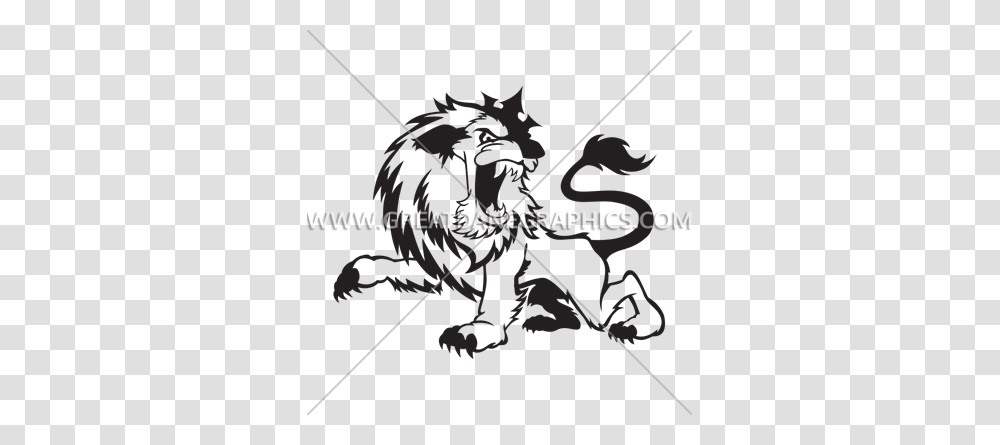 Roaring Lion Cartoon Mascot Production Ready Artwork For T Shirt, Bow, Weapon, Weaponry Transparent Png