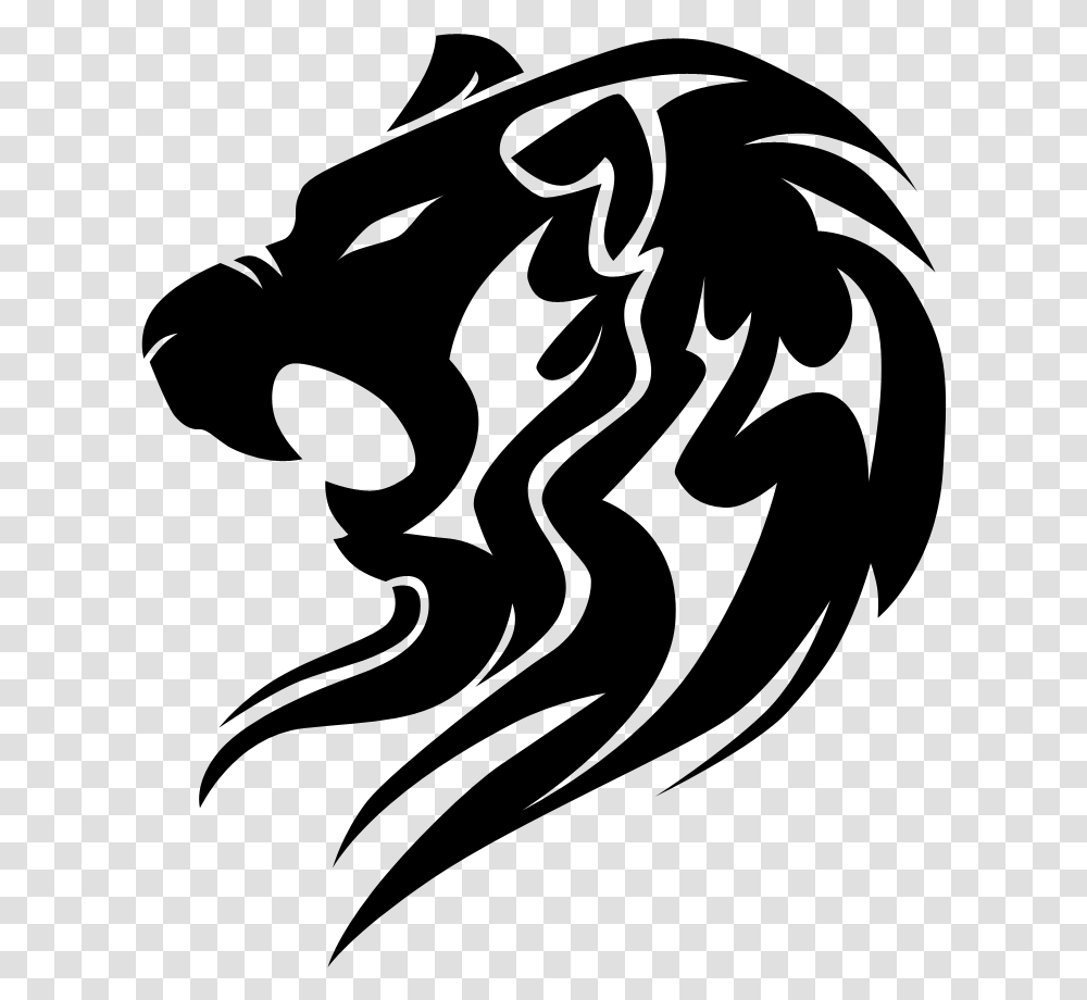 Roaring Lion Logo Lion Head Tribal Tattoo Design, Gray, World Of Warcraft, Halo Transparent Png