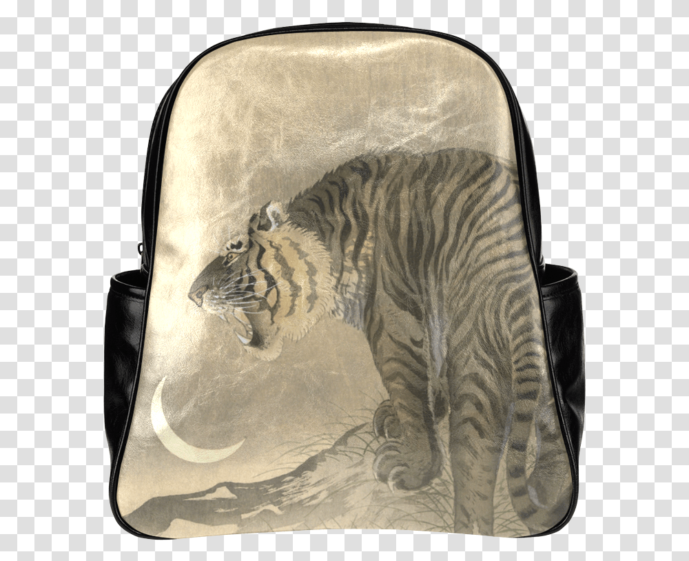 Roaring Tiger Ohara Koson Tiger, Wildlife, Mammal, Animal, Bag Transparent Png