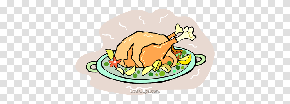 Roast Turkey Dinner Royalty Free Vector Clip Art Illustration, Meal, Food, Supper, Dish Transparent Png