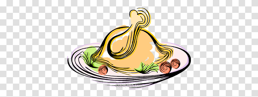 Roast Turkey Royalty Free Vector Clip Art Illustration, Animal, Banana, Bird, Clam Transparent Png