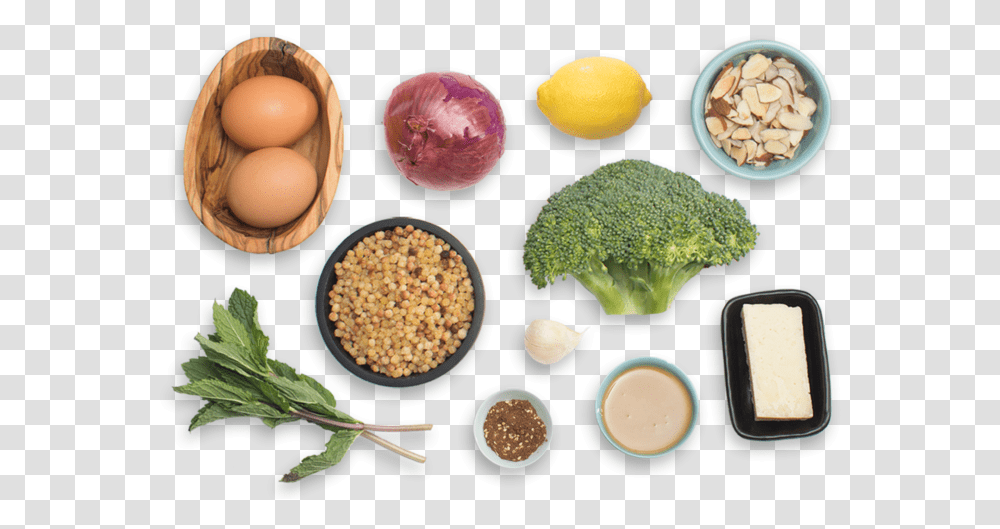 Roasted Broccoli Amp Fregola Sarda Salad With Hard Boiled Broccoli, Plant, Vegetable, Food, Egg Transparent Png