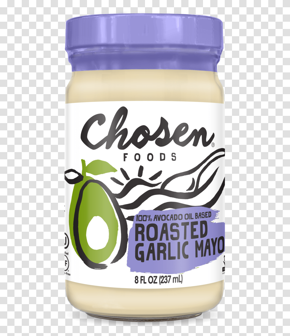 Roasted Garlic Avocado Oil Mayo Chosen Foods Mayo Keto, Label, Text, Mayonnaise, Plant Transparent Png