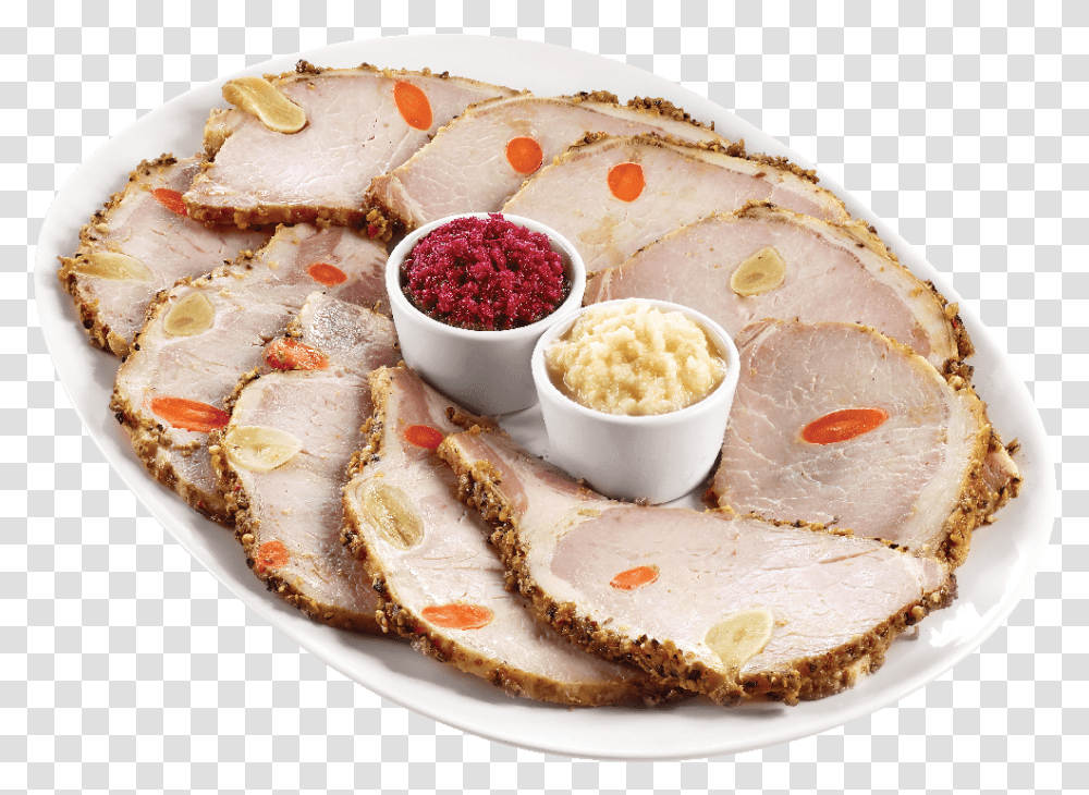 Roasted Pork Loin Cold Cut From Fast Food, Meal, Dish, Platter, Dinner Transparent Png