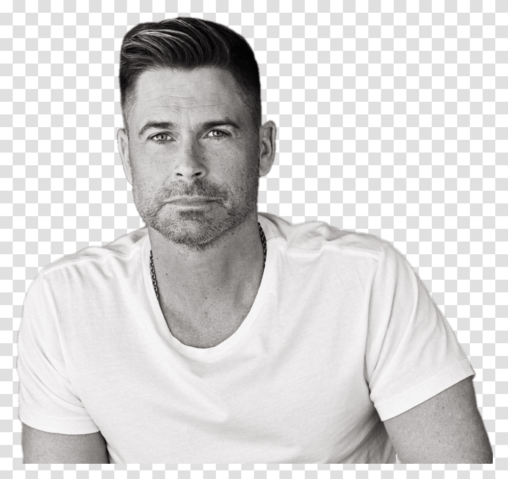 Rob Lowe Black And White Rob Lowe, Face, Person, Human, Beard Transparent Png