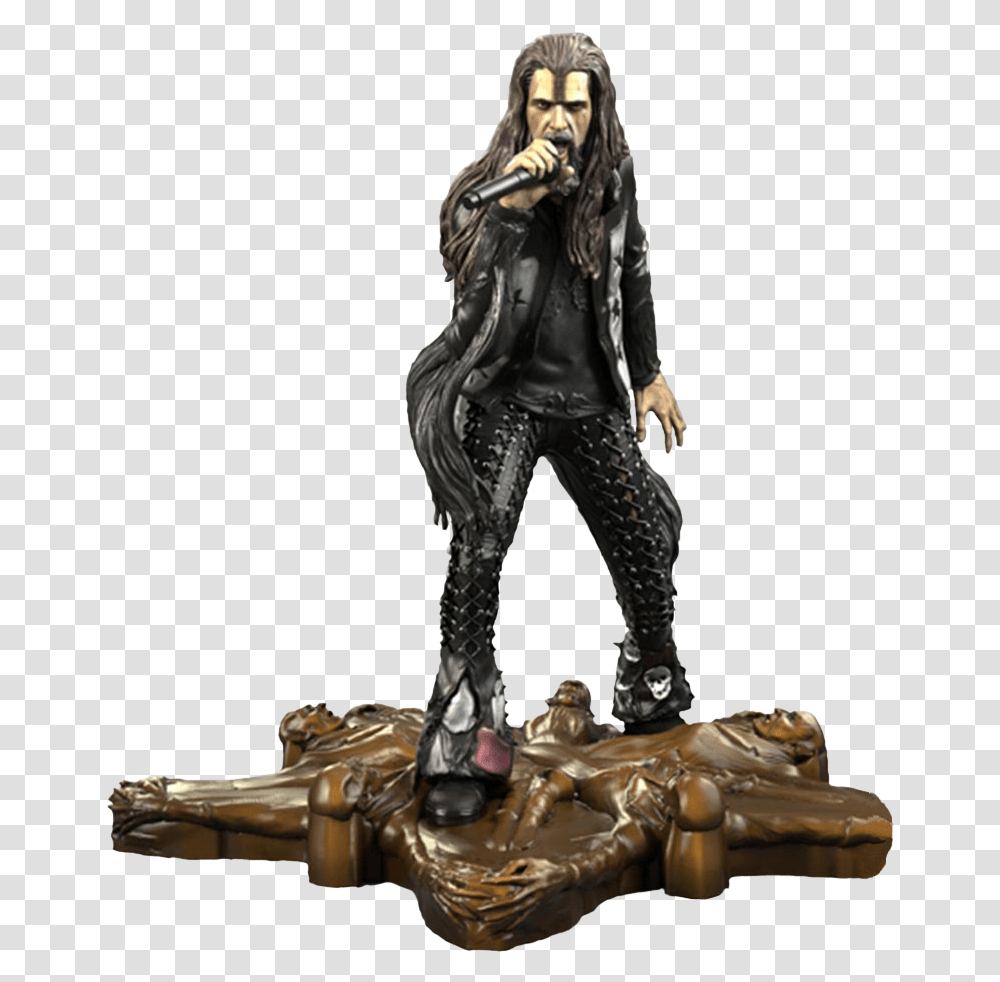 Rob Zombie Rock Iconz 19th Scale Statue Rob Zombie Throne, Figurine, Person, Human, Bronze Transparent Png