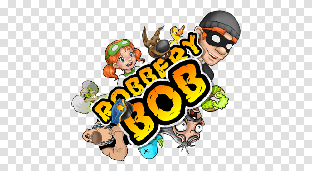 Robbery Bob Download Online Gameplay Pc Fictional Character, Label, Text, Sticker, Graphics Transparent Png