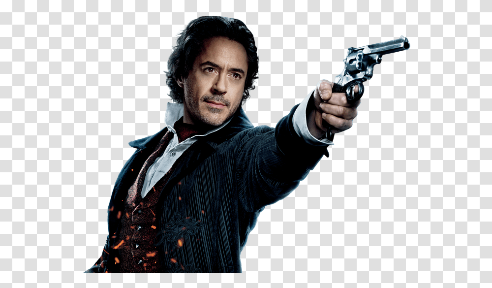 Robert Downey Jr Sherlock Holmes Robert Downey Jr Sherlock, Handgun, Weapon, Weaponry, Person Transparent Png