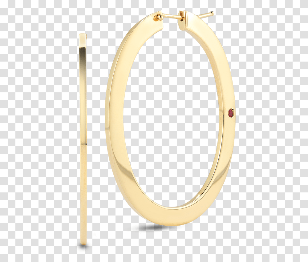 Roberto Coin 18k Hoop Earrings Flat, Oval Transparent Png