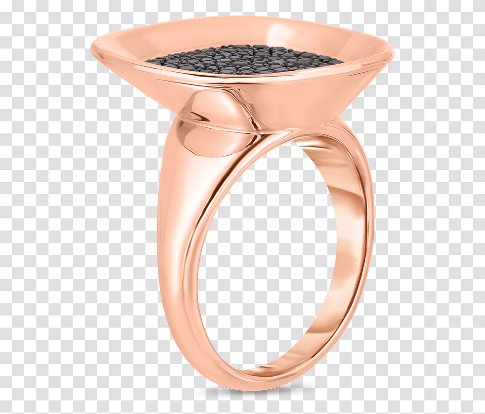 Roberto Coin 18k Rose Gold Small Ring With Black Diamonds Engagement Ring, Accessories, Accessory, Jewelry, Tennis Racket Transparent Png