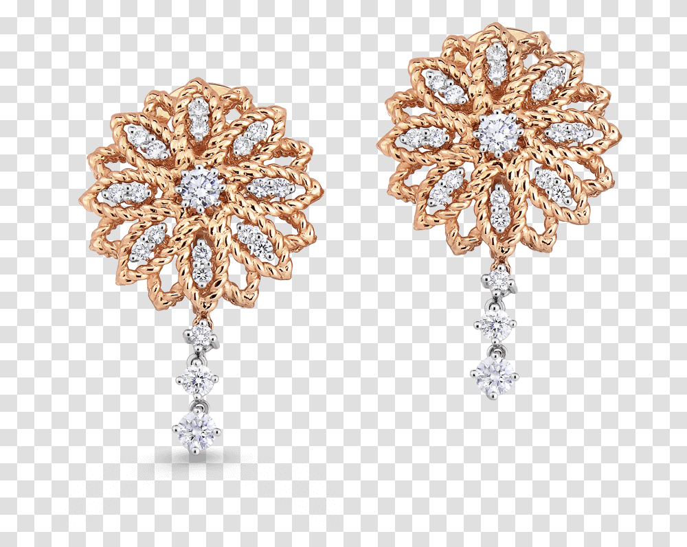 Roberto Coin Barocco 18k Rose Gold And 18k White Gold Earrings, Accessories, Accessory, Jewelry, Diamond Transparent Png