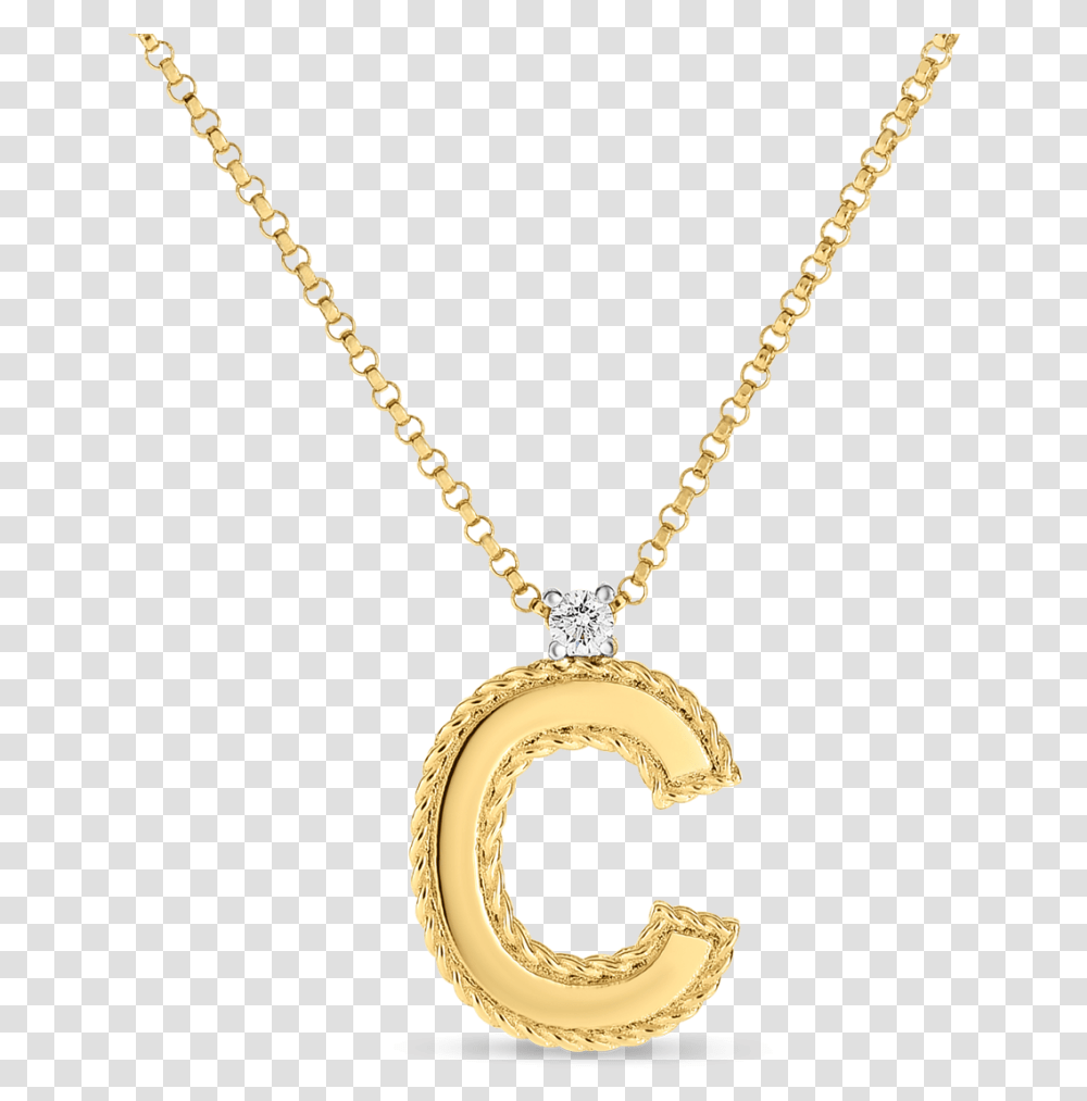 Roberto Coin Block Letter Pendant C Letter C Necklace Gold, Jewelry, Accessories, Accessory, Locket Transparent Png