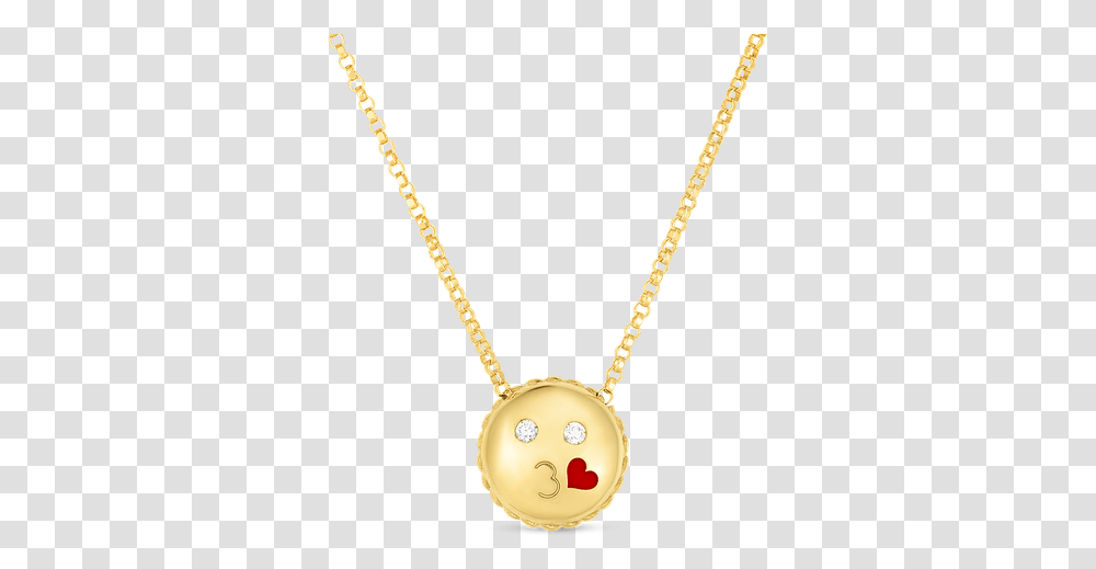 Roberto Coin Kiss Emoji Pendant With Diamonds Locket, Necklace, Jewelry, Accessories, Accessory Transparent Png