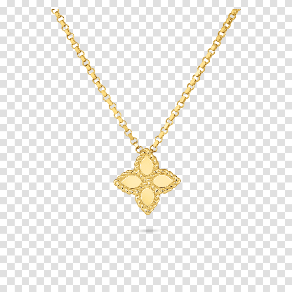Roberto Coin Princess Flower Gold Pendant Providence Diamond, Necklace, Jewelry, Accessories, Accessory Transparent Png