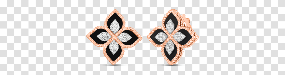 Roberto Coin Princess Flower Jade And Diamond Studs Earrings, Accessories, Accessory, Jewelry, Cross Transparent Png