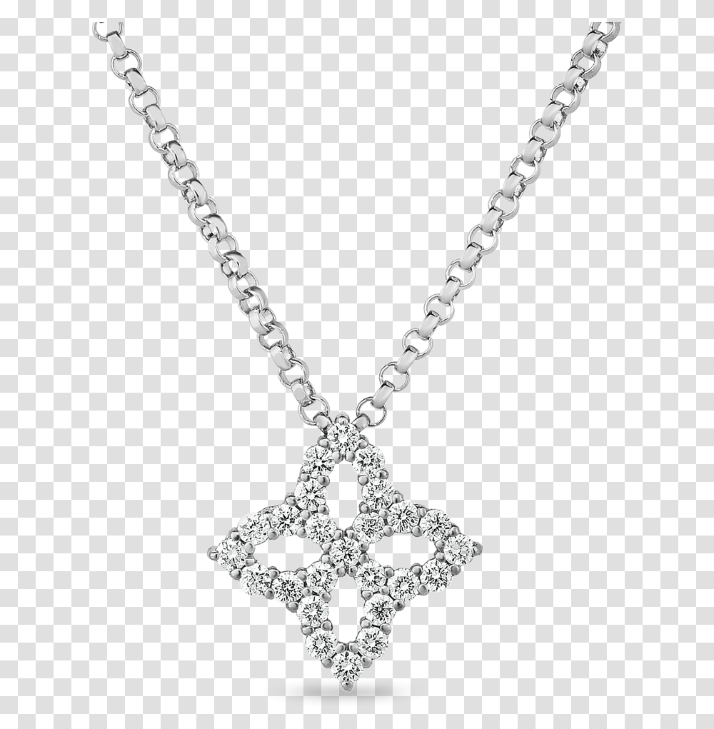 Roberto Coin Princess Flower Outline PendantData Necklace, Jewelry, Accessories, Accessory, Diamond Transparent Png