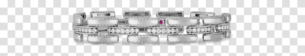 Roberto Coin Retro Link Bracelet With Diamonds Diamond, Furniture, Accessories, Crystal, Cake Transparent Png