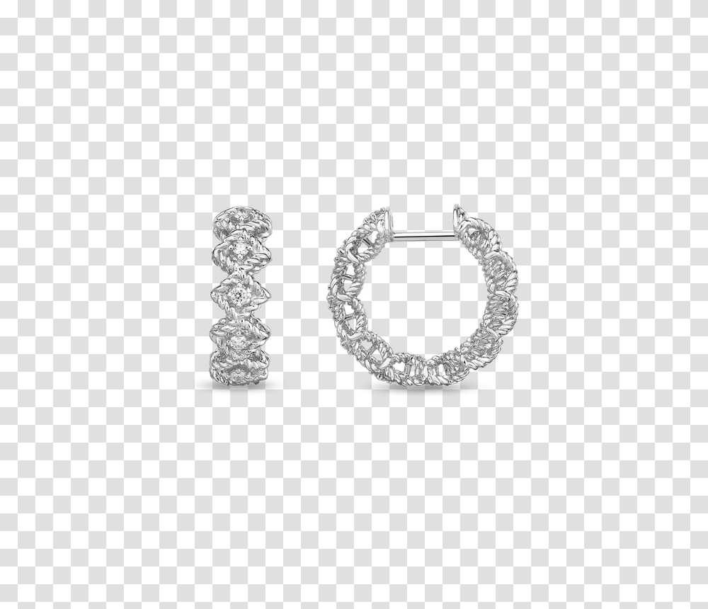 Roberto Coin Round Diamond Hoop Earring Earring, Jewelry, Accessories, Accessory, Horseshoe Transparent Png