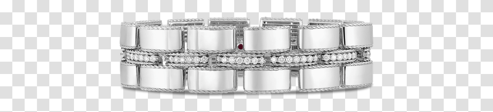 Roberto Coin Wide Retro Link Bracelet With Diamond Platinum, Accessories, Accessory, Jewelry, Sash Transparent Png