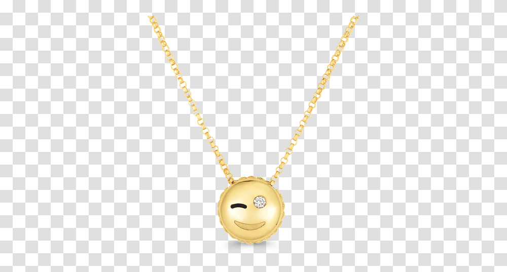 Roberto Coin Wink Emoji Pendant With Diamonds Pendant, Accessories, Accessory, Jewelry, Necklace Transparent Png