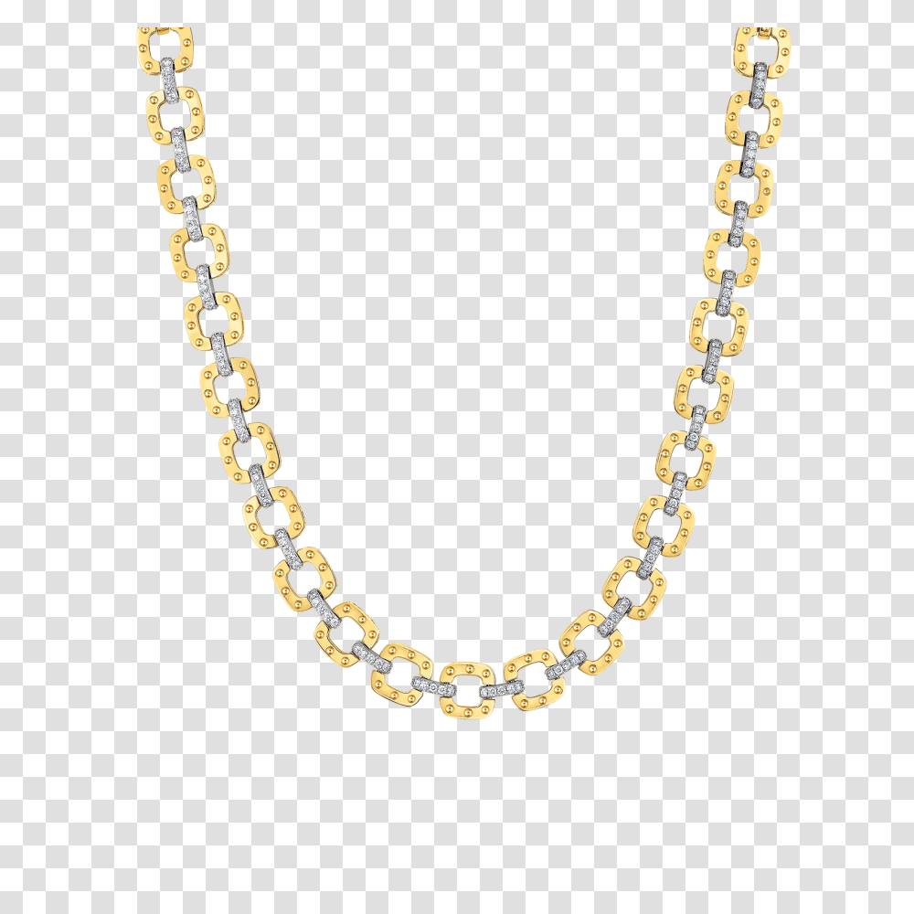 Roberto Coins Italian Gold Link Necklace With Diamonds, Chain, Jewelry, Accessories, Accessory Transparent Png