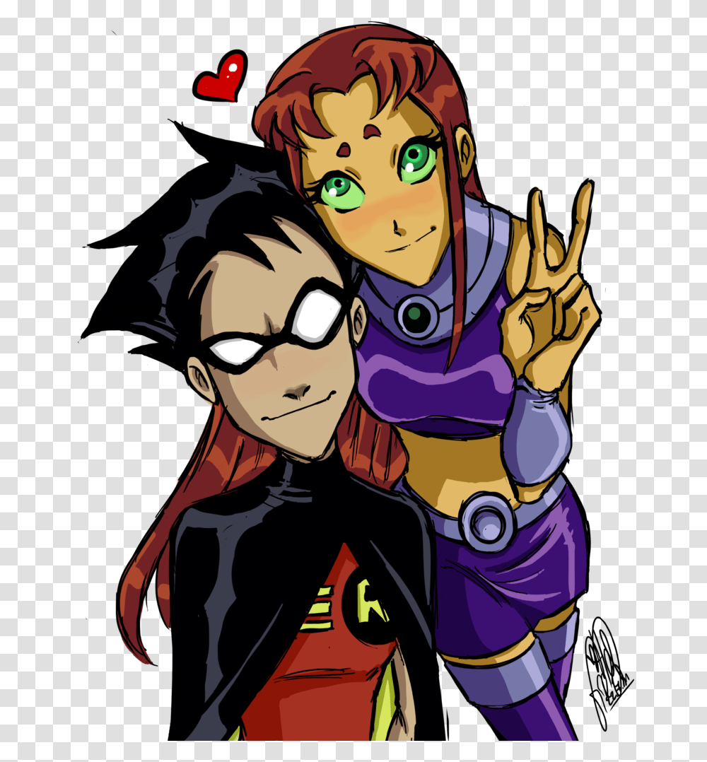 Robin And Starfire, Comics, Book, Manga Transparent Png