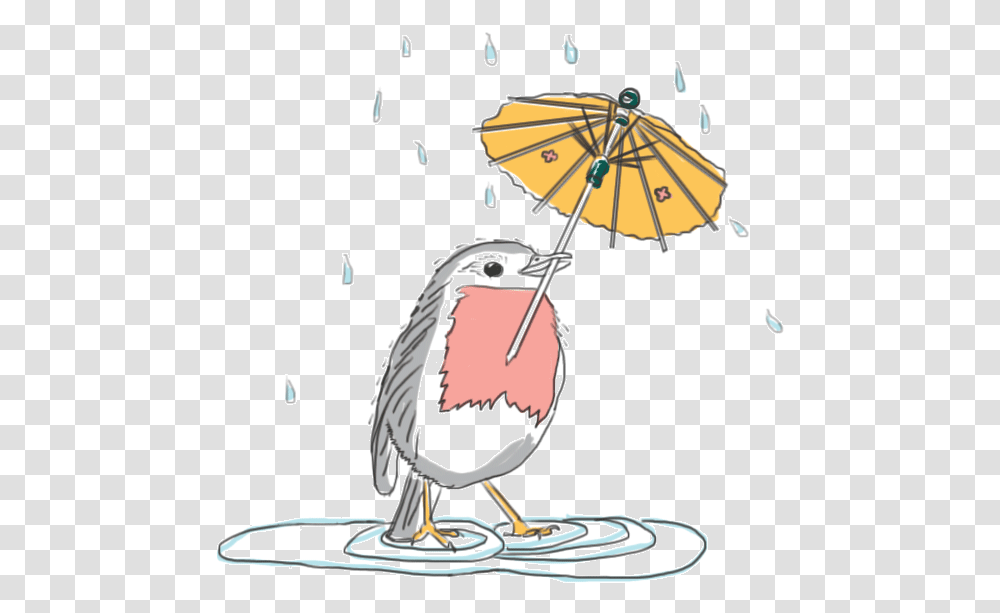 Robin Birdy In The Rain By Kate Brandy Cartoon, Animal, Lamp, Glass, Insect Transparent Png