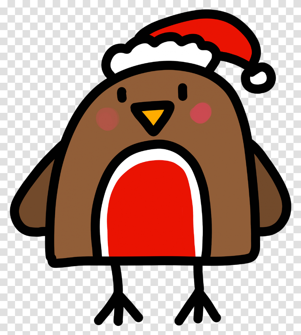 Robin Christmas Bird Cartoon Christmas Robin, Animal, Penguin, Beak Transparent Png