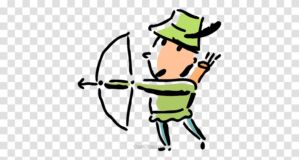 Robin Hood With His Bow And Arrow Royalty Free Vector Clip Bogen Clipart, Person, Sport, Elf, Cupid Transparent Png