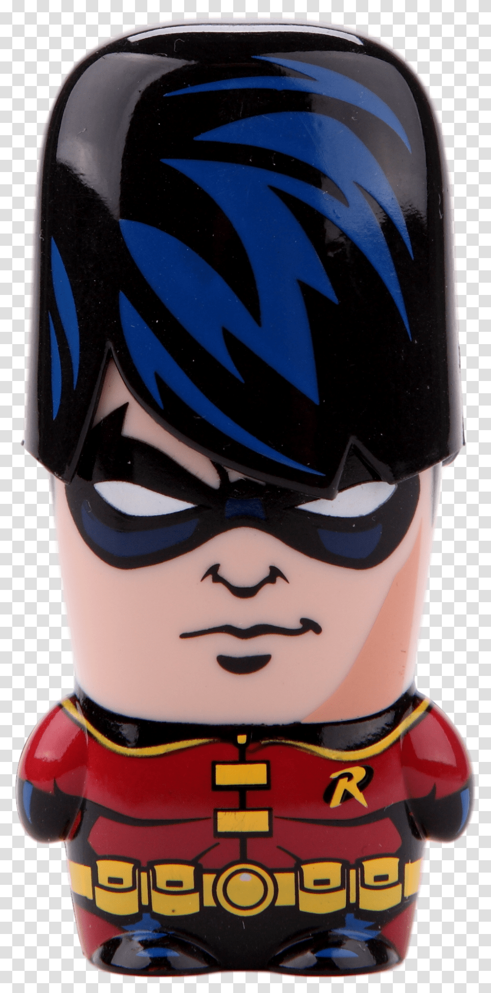 Robin Mimobot Batman Series Dc Comics Usb Flash Drive Figurine, Helmet, Sunglasses, Person Transparent Png