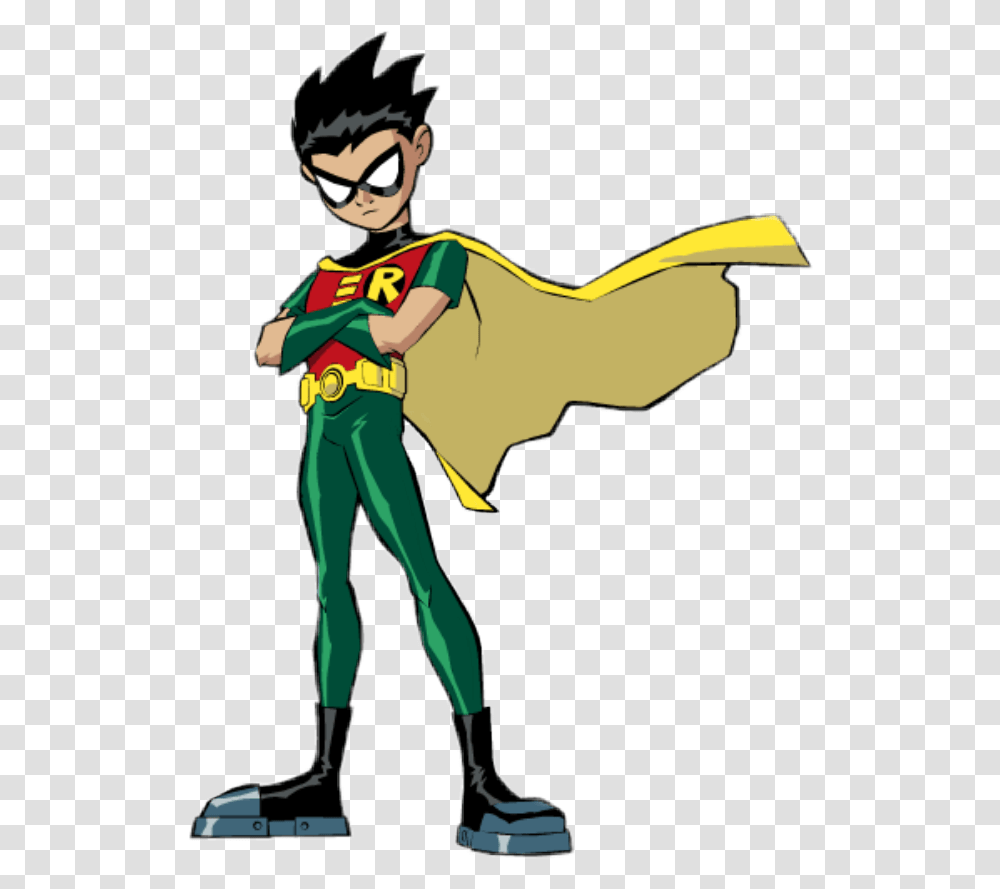 Robin Teentitans Teen Titans Robin, Cape, Person, Elf Transparent Png